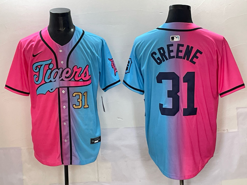 Men 2025 Detroit Tigers #31 Greene Blue pink Game Nike MLB Jersey style 004->detroit tigers->MLB Jersey